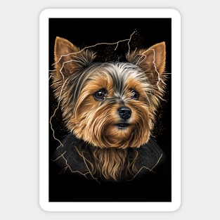 Super Cute Yorkshire Terrier Puppy Portrait Sticker